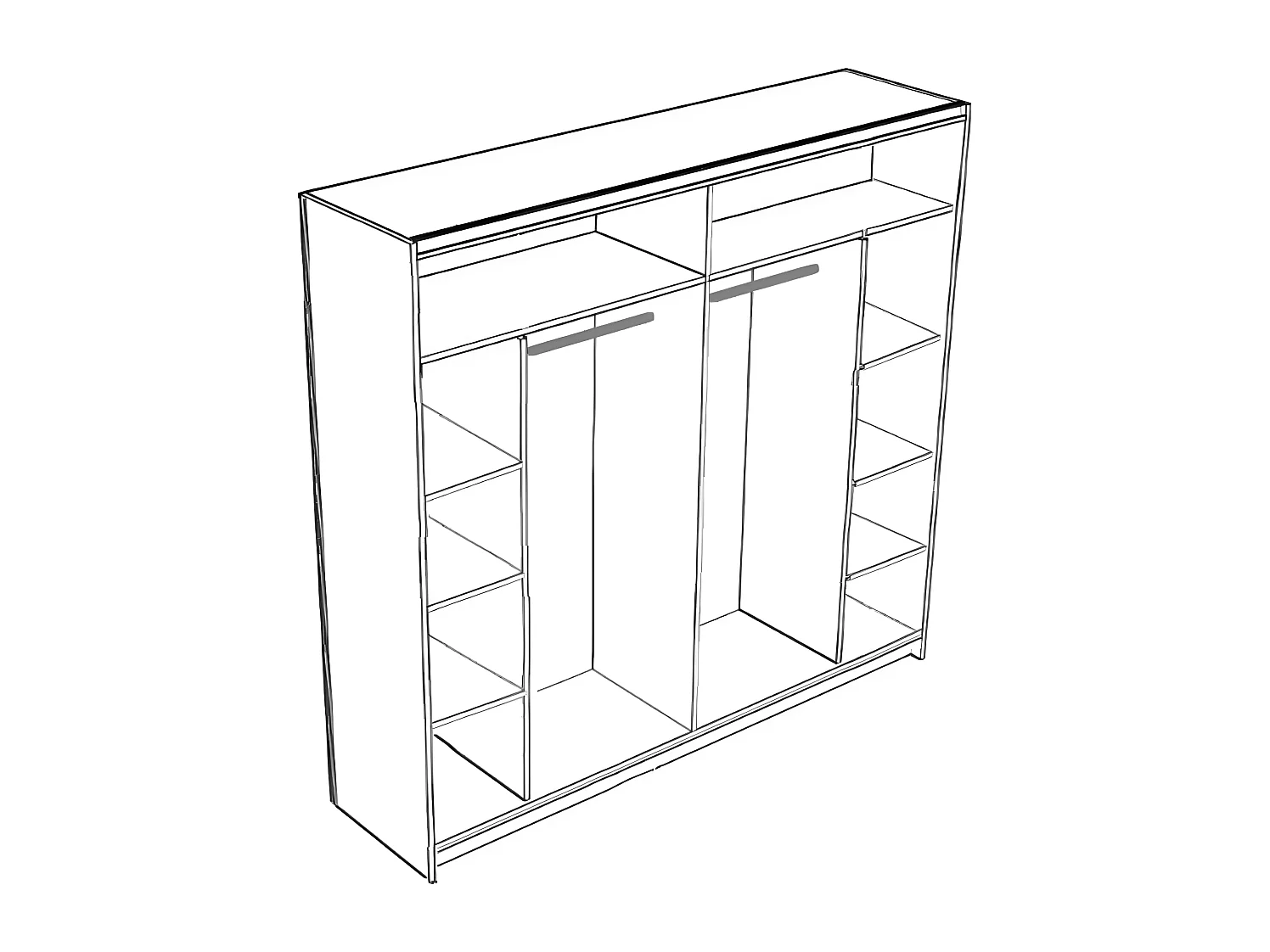 Kleiderschrank Bran M (200cm)/Schiebetüren/Weiss