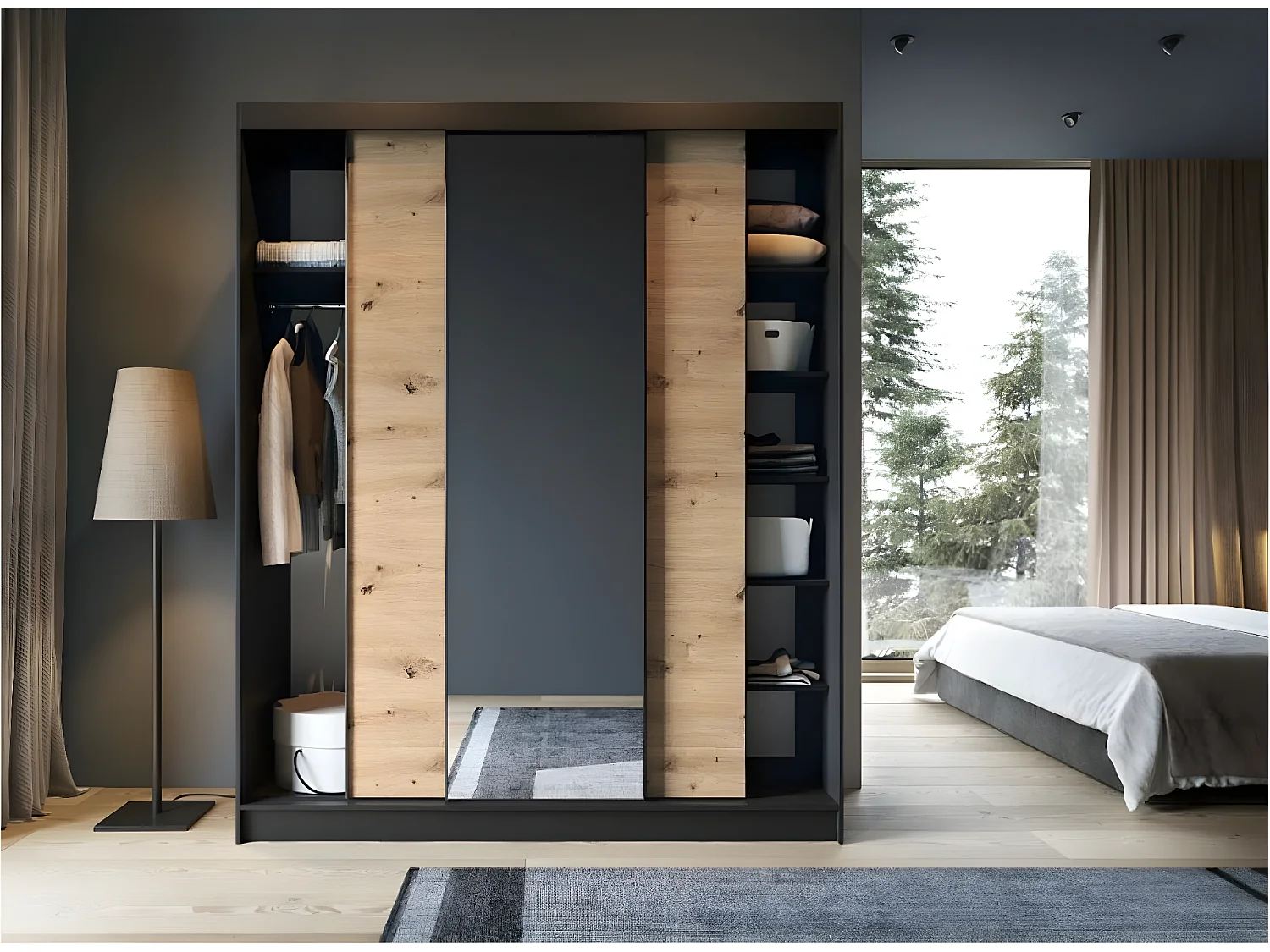 Penderie Artinero XL (180cm)/Marron&Noir/En stock