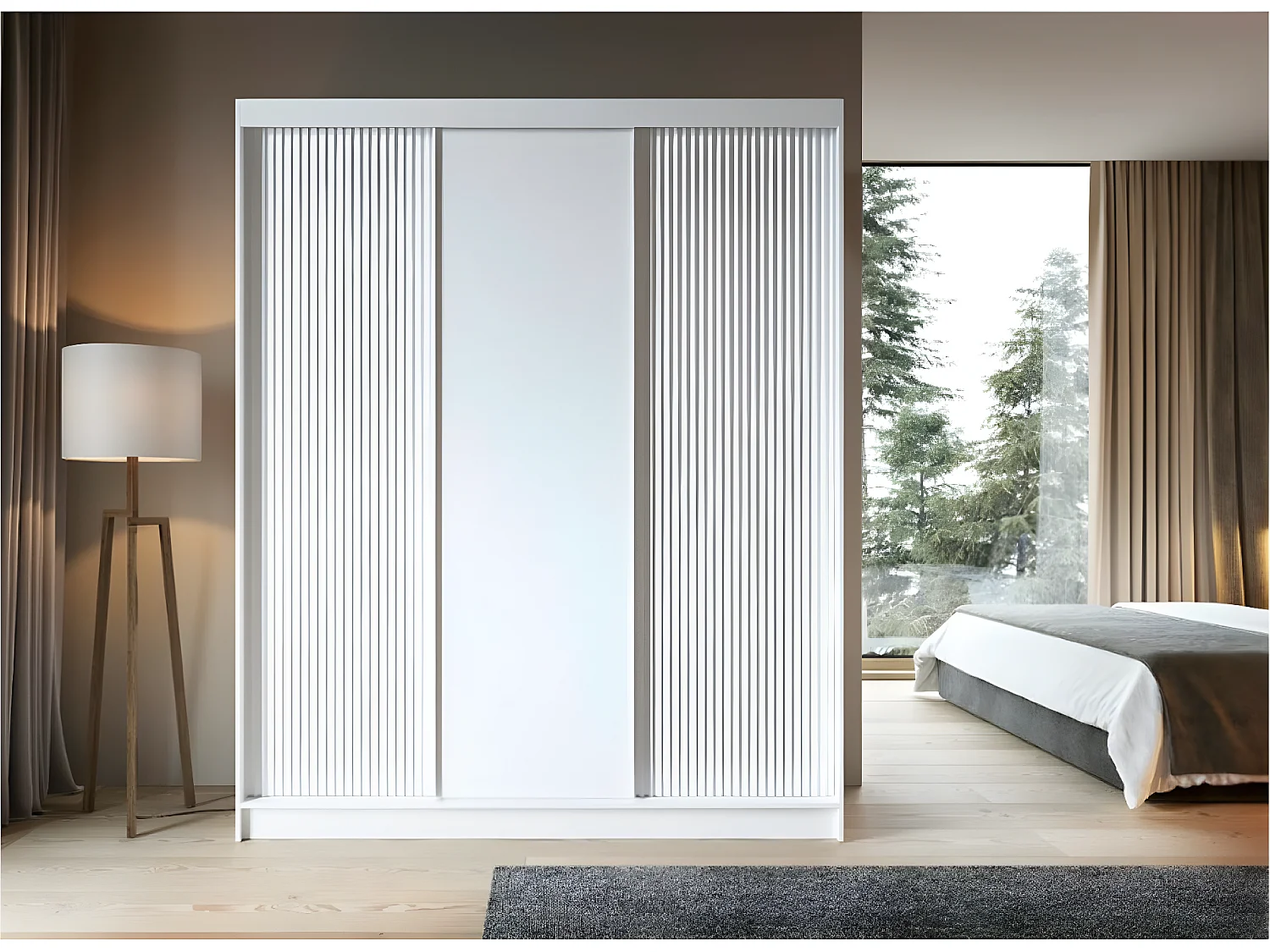 Kleiderschrank Biancco Basic XL (180cm)/Weiss/An Lager