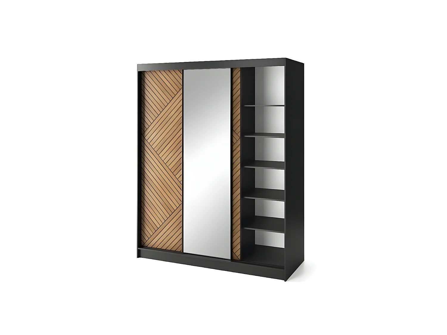 Kleiderschrank Retro XL (180cm)/Braun&Schwarz/An Lager