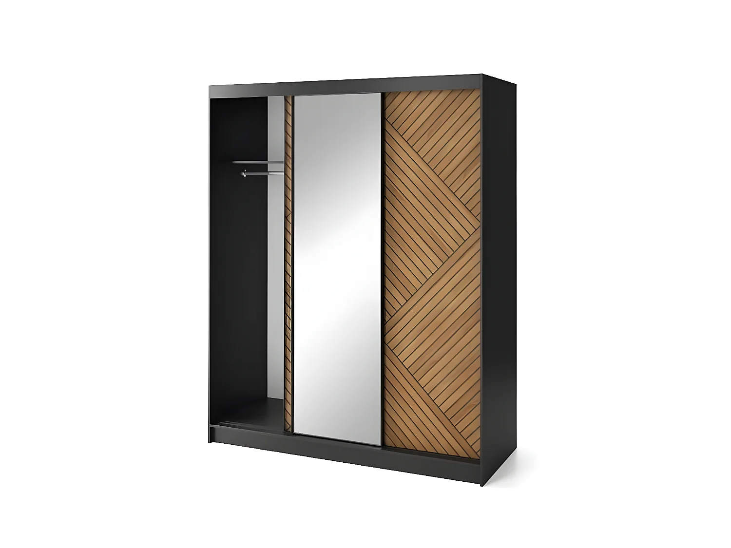 Kleiderschrank Retro XL (180cm)/Braun&Schwarz/An Lager