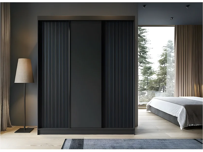 Armadio Nero Basic XL (180cm)/Nero