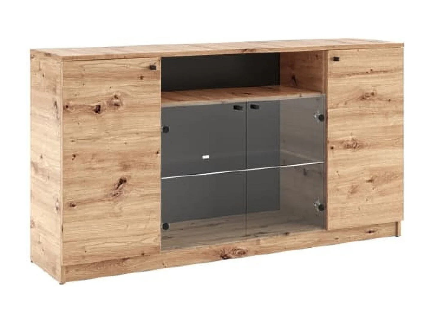 Sideboard Evy I/Drehtüren/Möbelplatte/Glas/Artisan