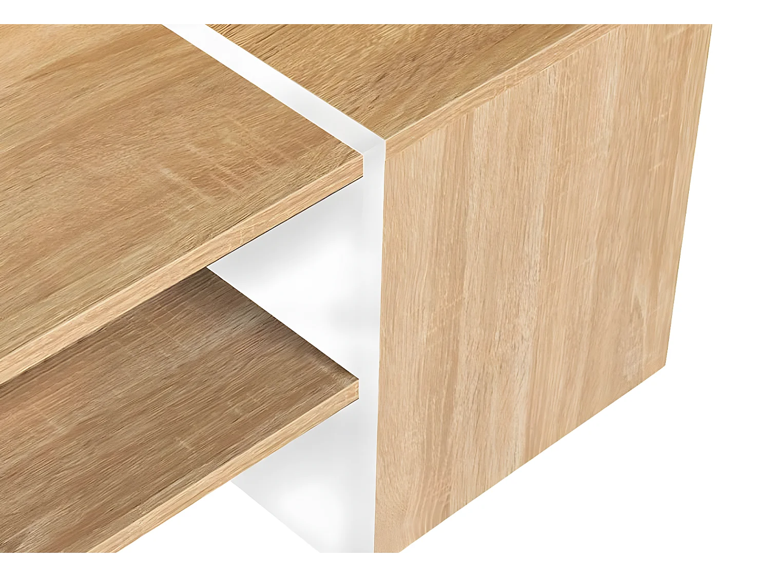 Couchtisch Zoe/Möbelplatte/Weiss&Sonoma