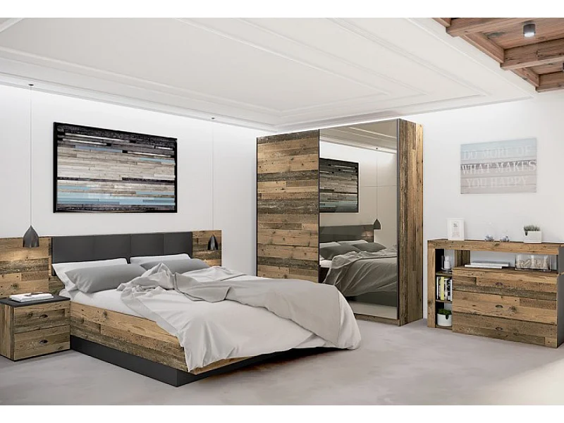 Set da camera da letto Mollis/Marrone