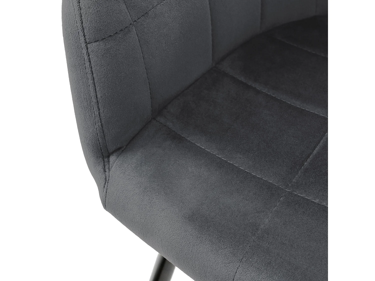 ML-Design 2x Sillas de comedor gris oscuro con tapizado verde sillones ergonomicos con respaldo y apoyabrazos asientos con patas de acero