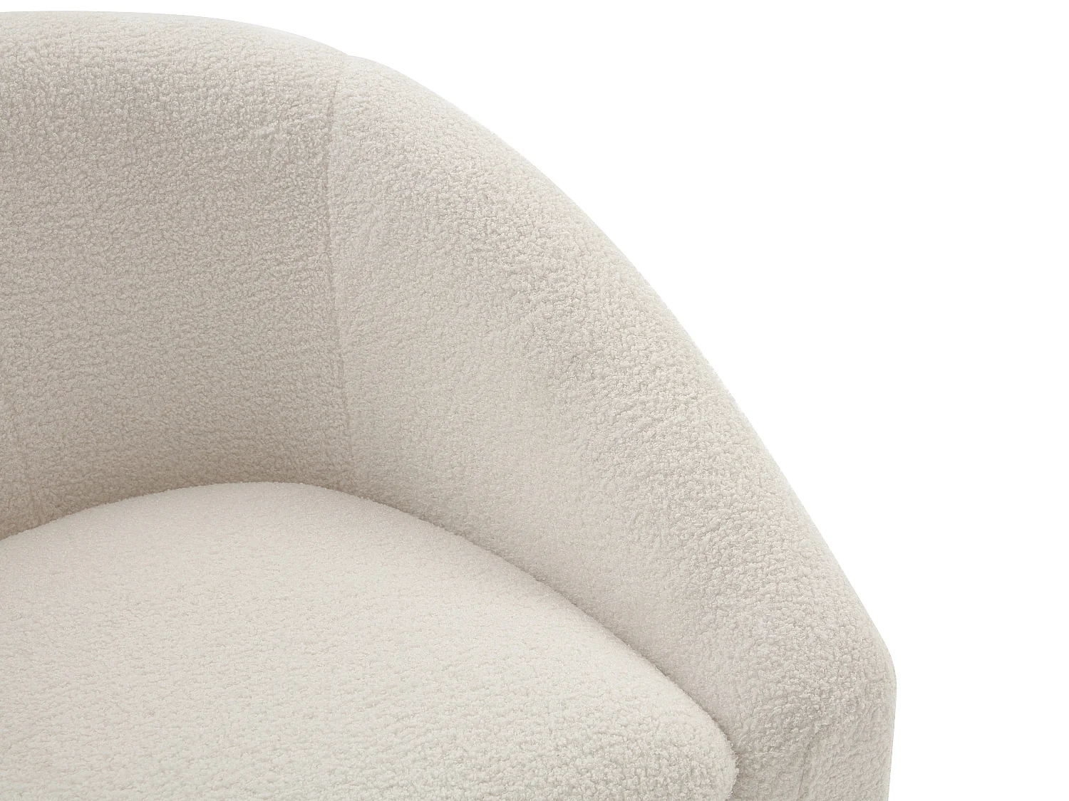 Canapé 2 places et fauteuil en tissu bouclette blanc OSSANA