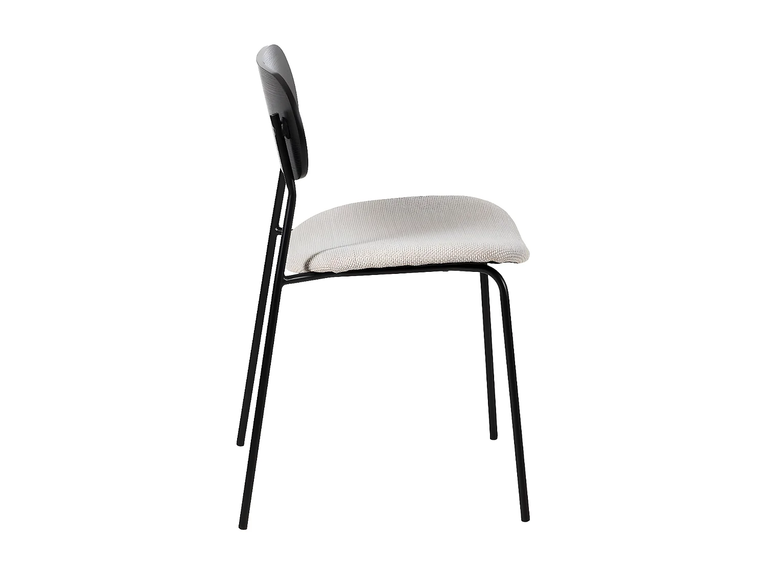 Quatuor de chaises Tissu beige/Bois noir - BERET