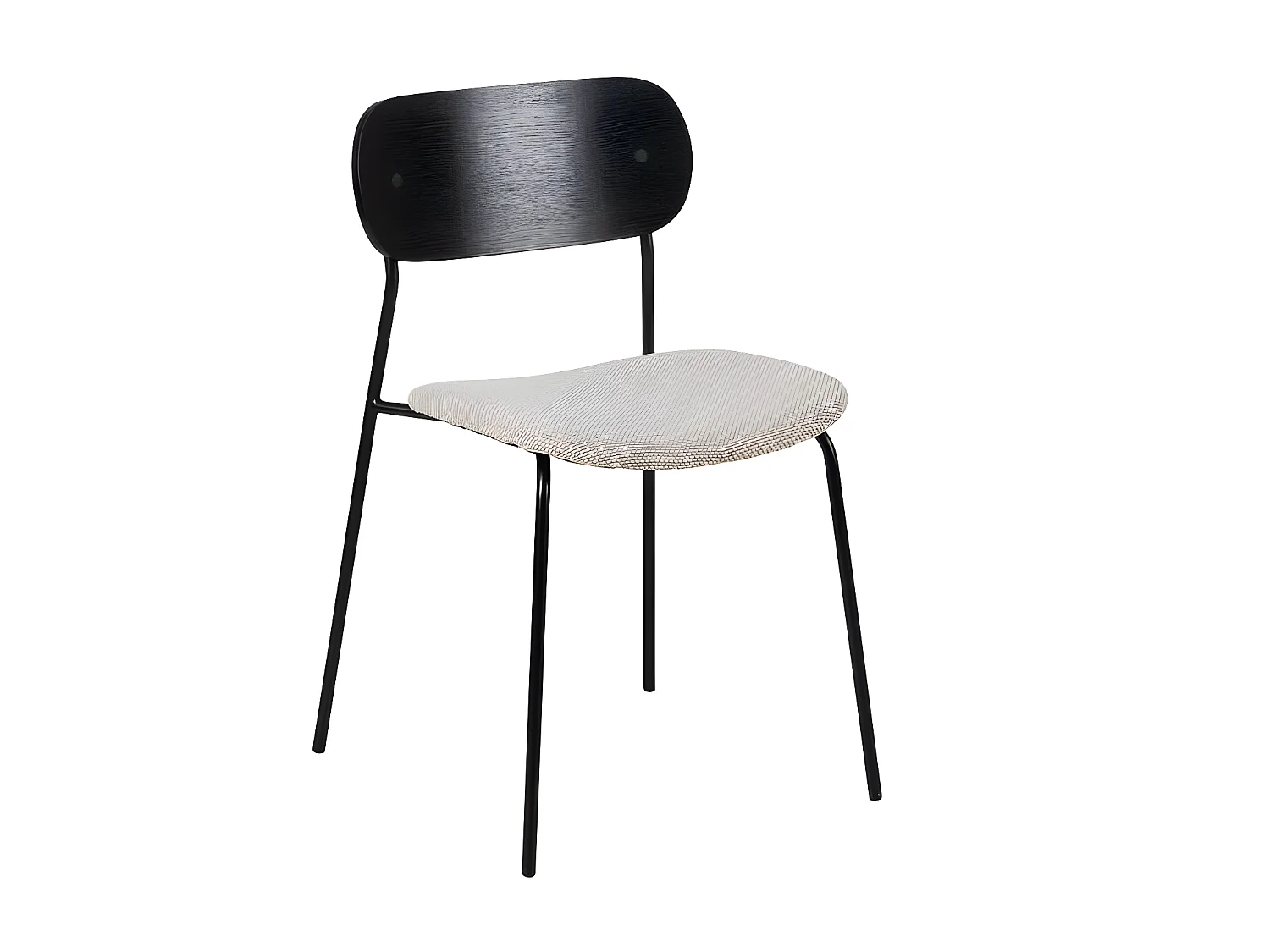 Quatuor de chaises Tissu beige/Bois noir - BERET