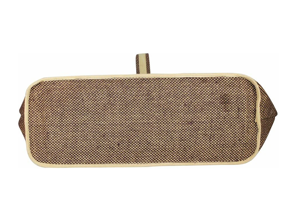 Sac à bûches en jute naturel et brun