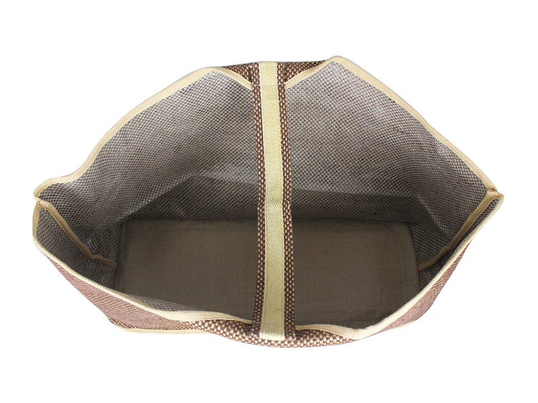 Sac à bûches en jute naturel et brun