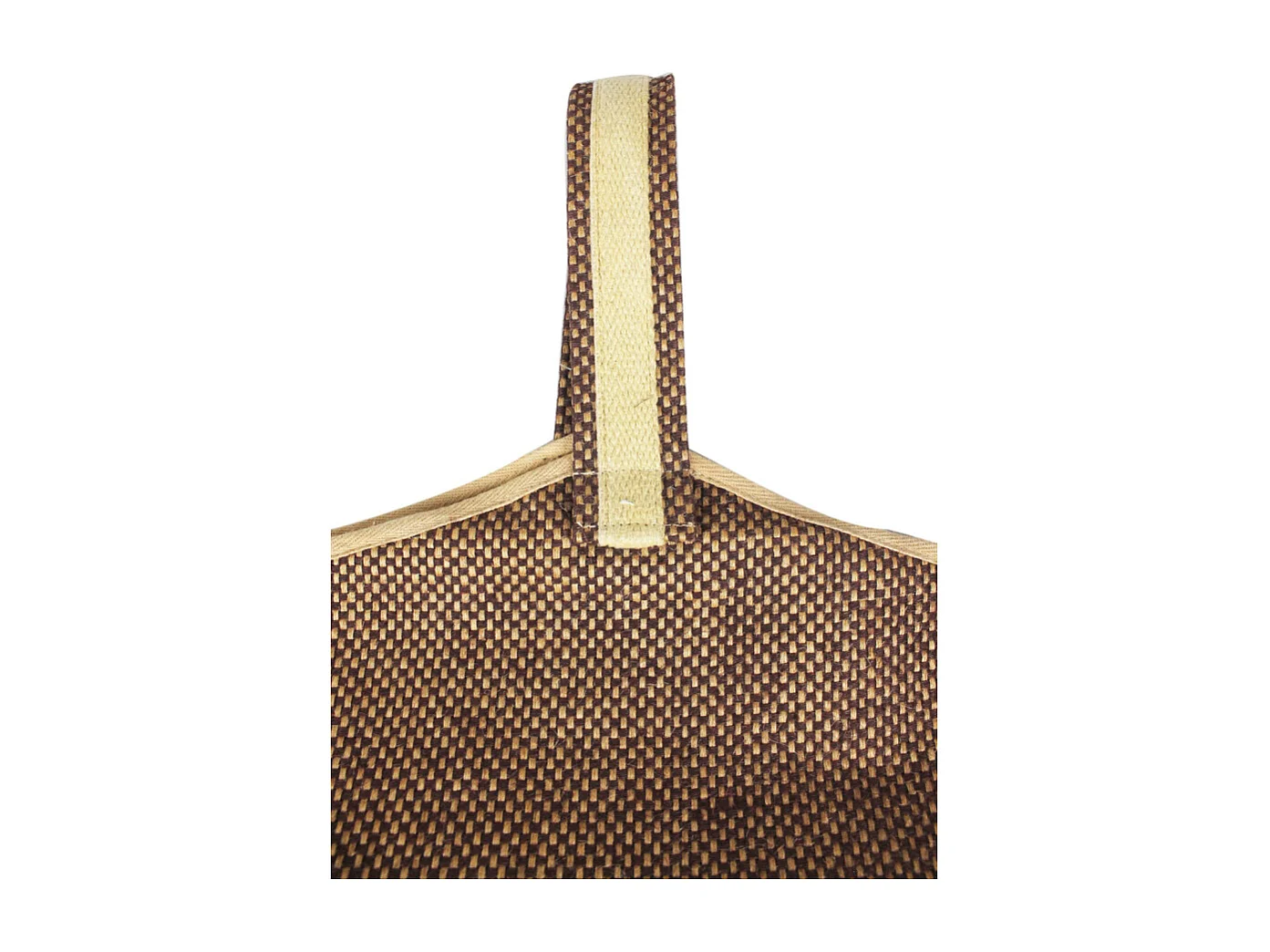 Sac à bûches en jute naturel et brun