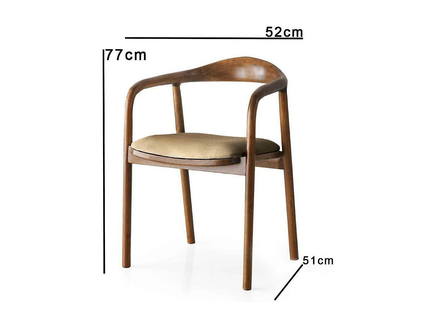 Chaise en bois et velours Bear