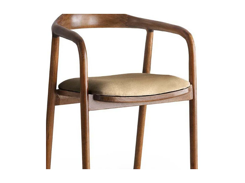 Chaise en bois et velours Bear