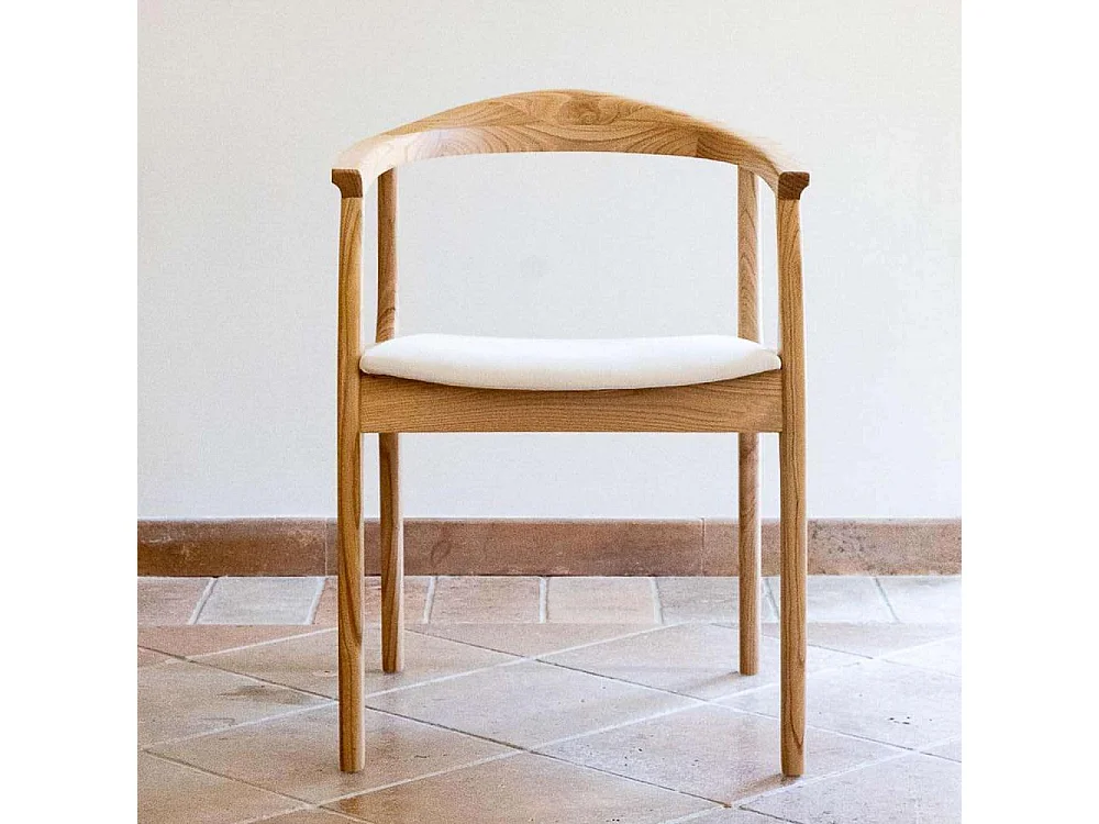 Chaise en bois de hêtre et lin Porto