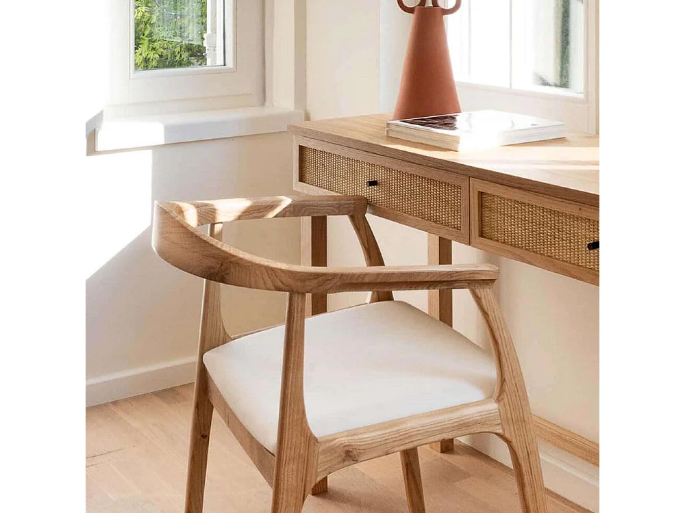 Chaise en bois de hêtre et lin Porto