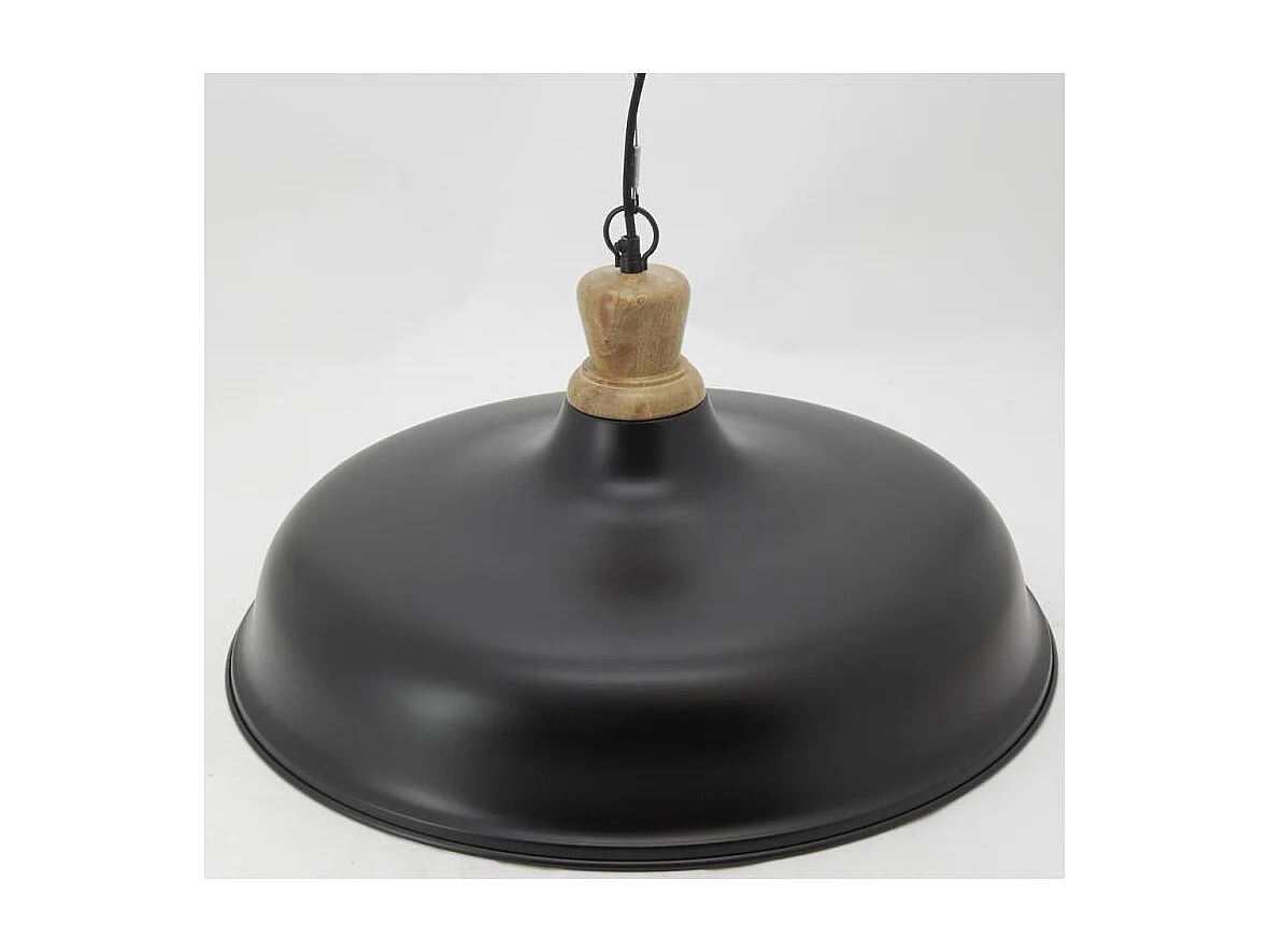 Suspension en métal et bois Ø 60 noir
