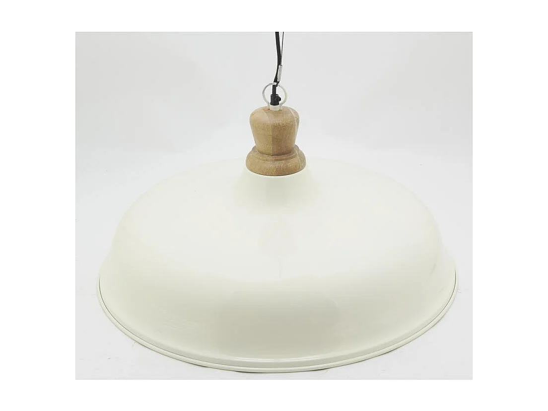 Suspension en métal et bois Ø 60 blanc