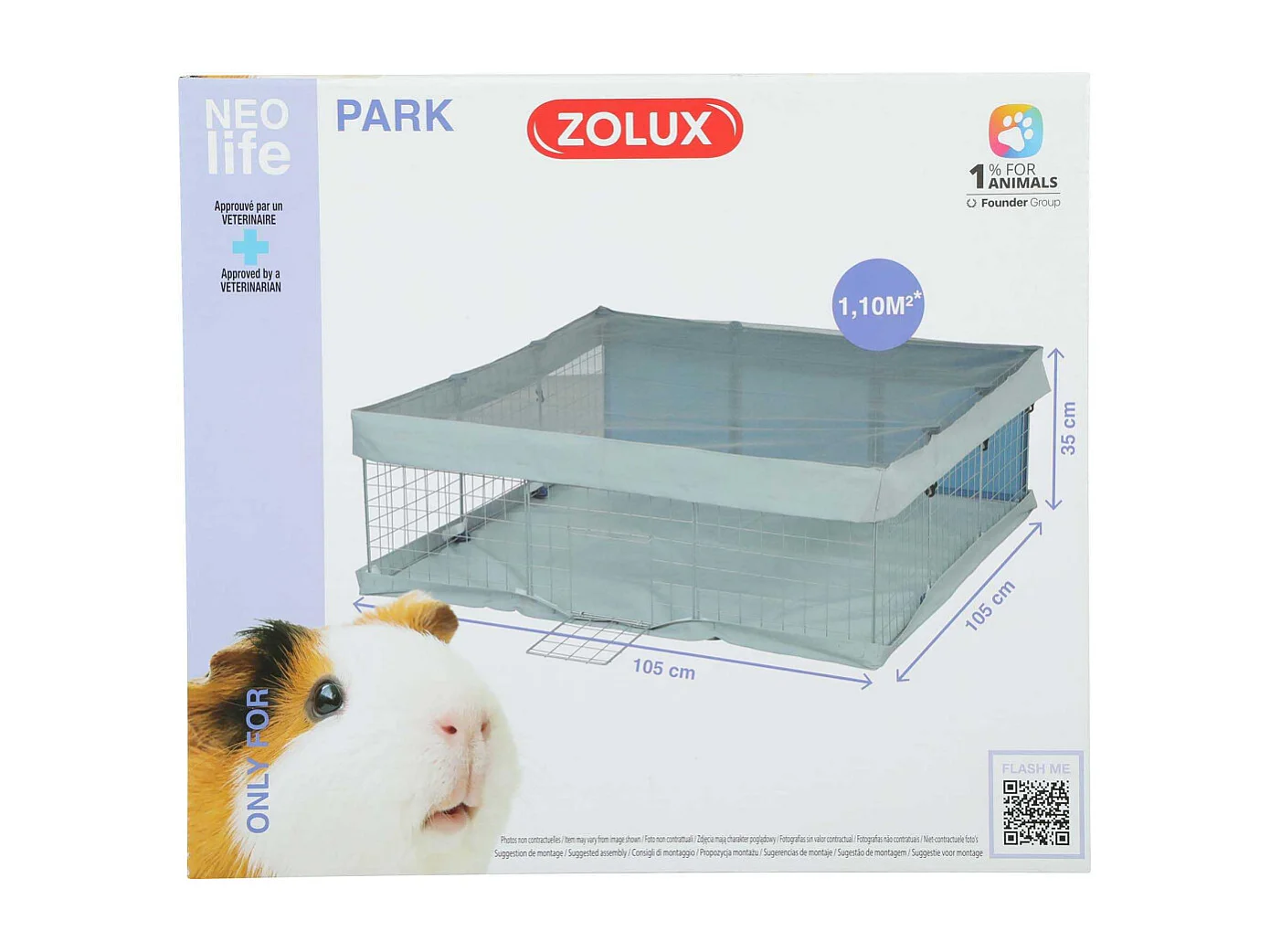 Cage modulable pour cochon d'inde Neolife park 1.10 m²