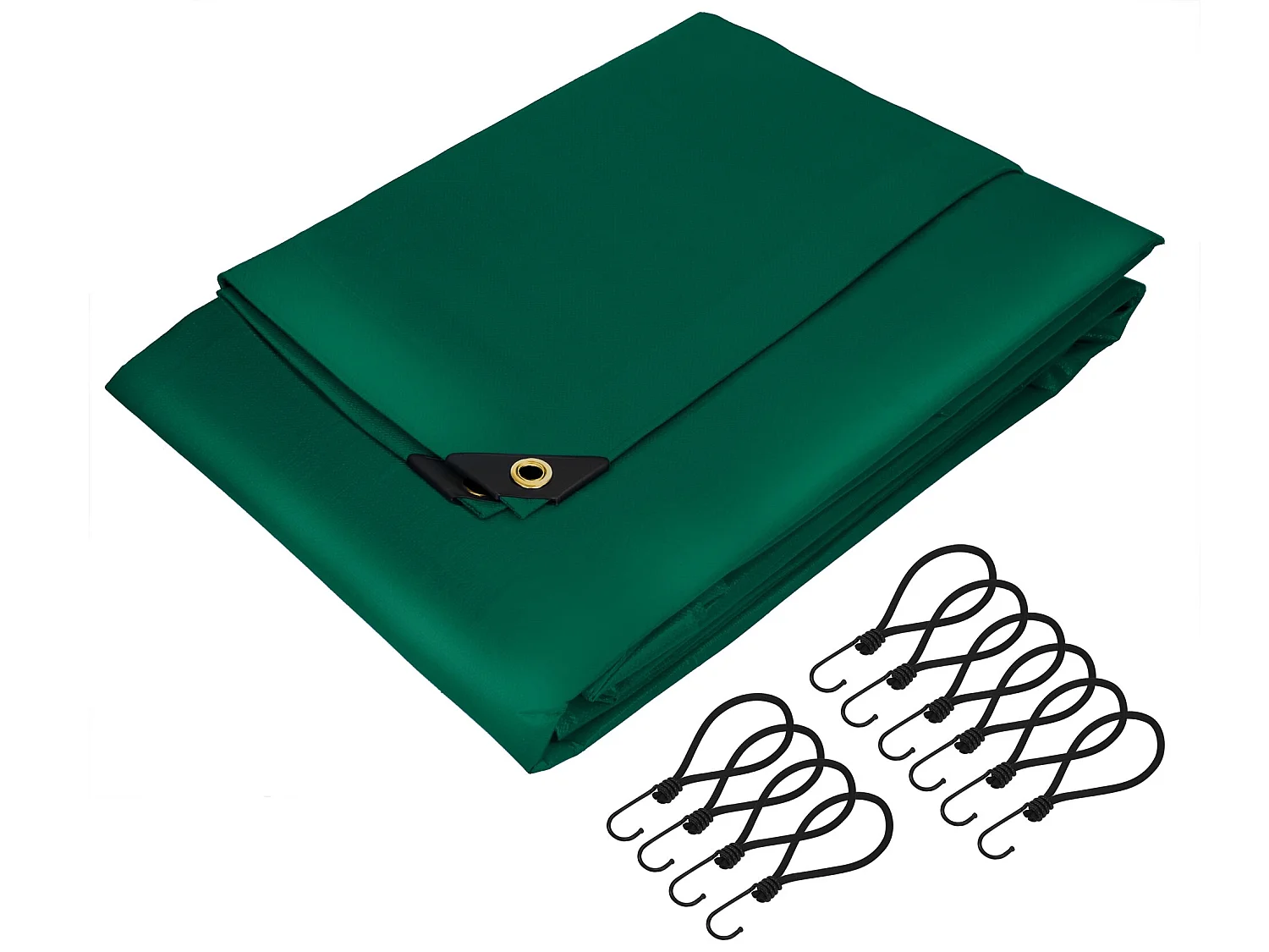 ECD Germany Bâche de couverture Premium Bâche en tissu avec oeillets, 6x3m 18m², 650g/m², vert, PVC, étanche, résistant à la déchirure