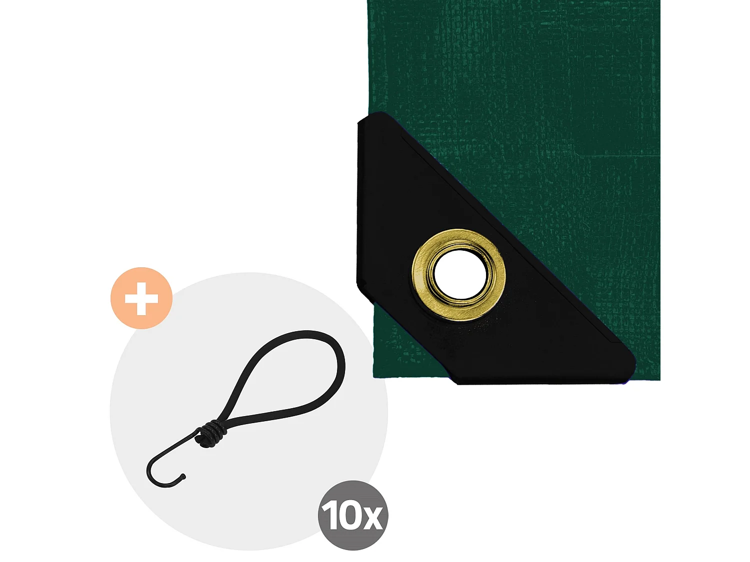 ECD Germany Bâche de couverture Premium Bâche en tissu avec oeillets, 6x3m 18m², 650g/m², vert, PVC, étanche, résistant à la déchirure