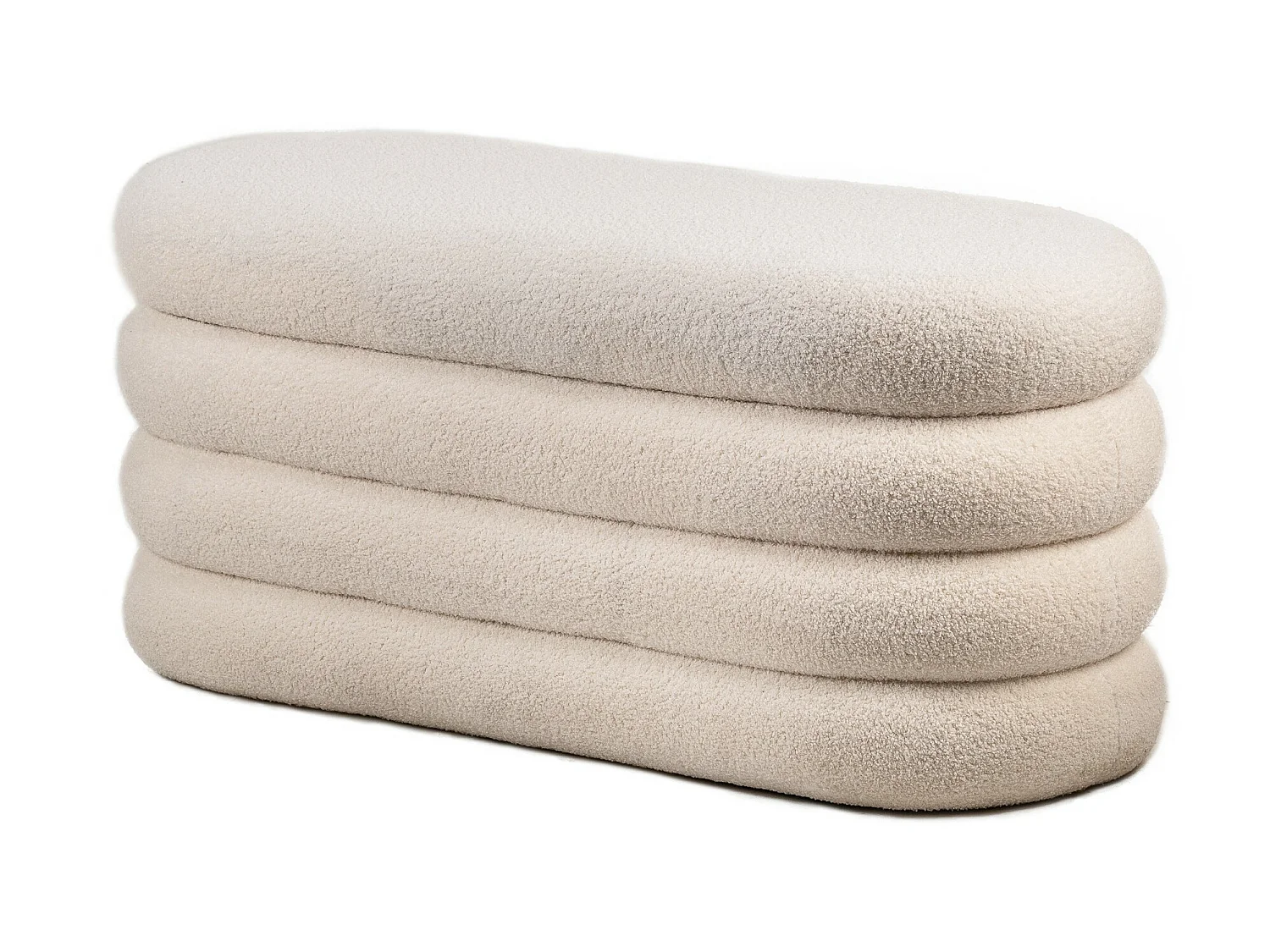 Banc coffre avec rangement en bouclettes blanches