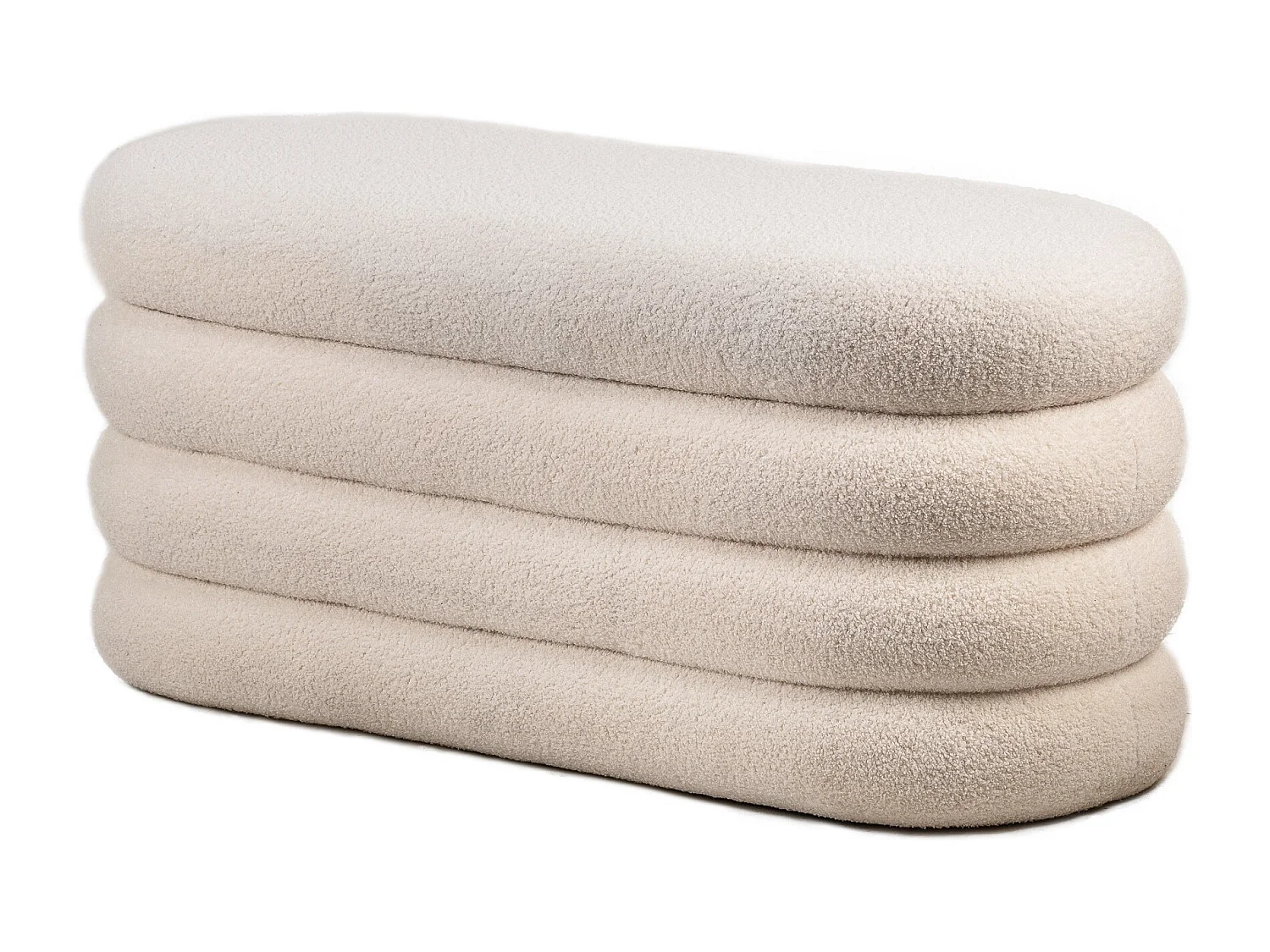 Banc coffre avec rangement en bouclettes blanches