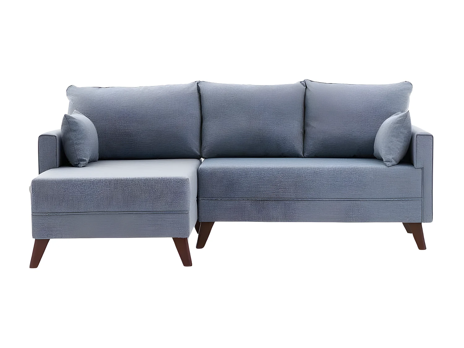 Canapé d'angle convertible en tissu bleu Bella Angle à gauche