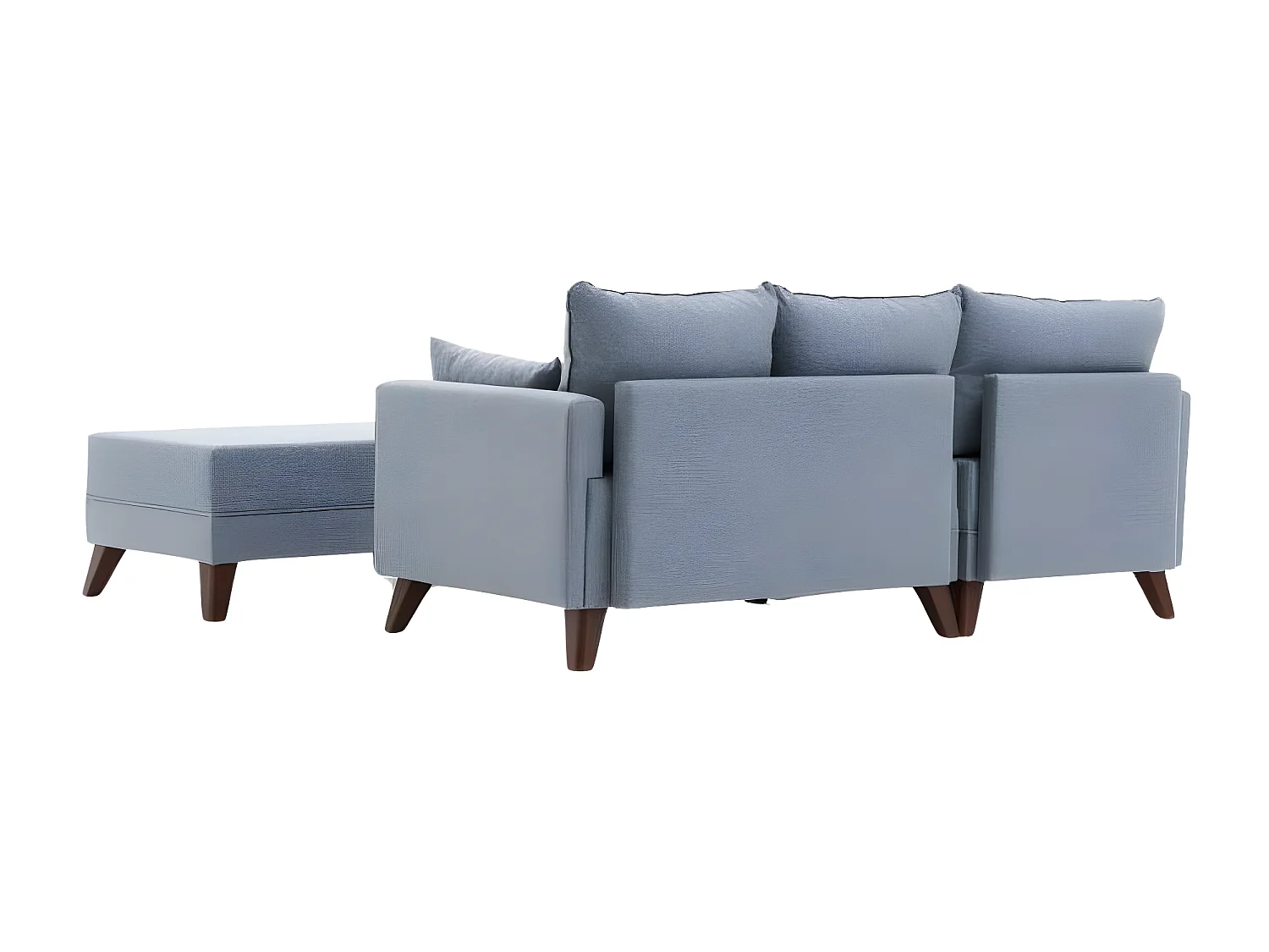 Canapé d'angle convertible en tissu bleu Bella Angle à gauche