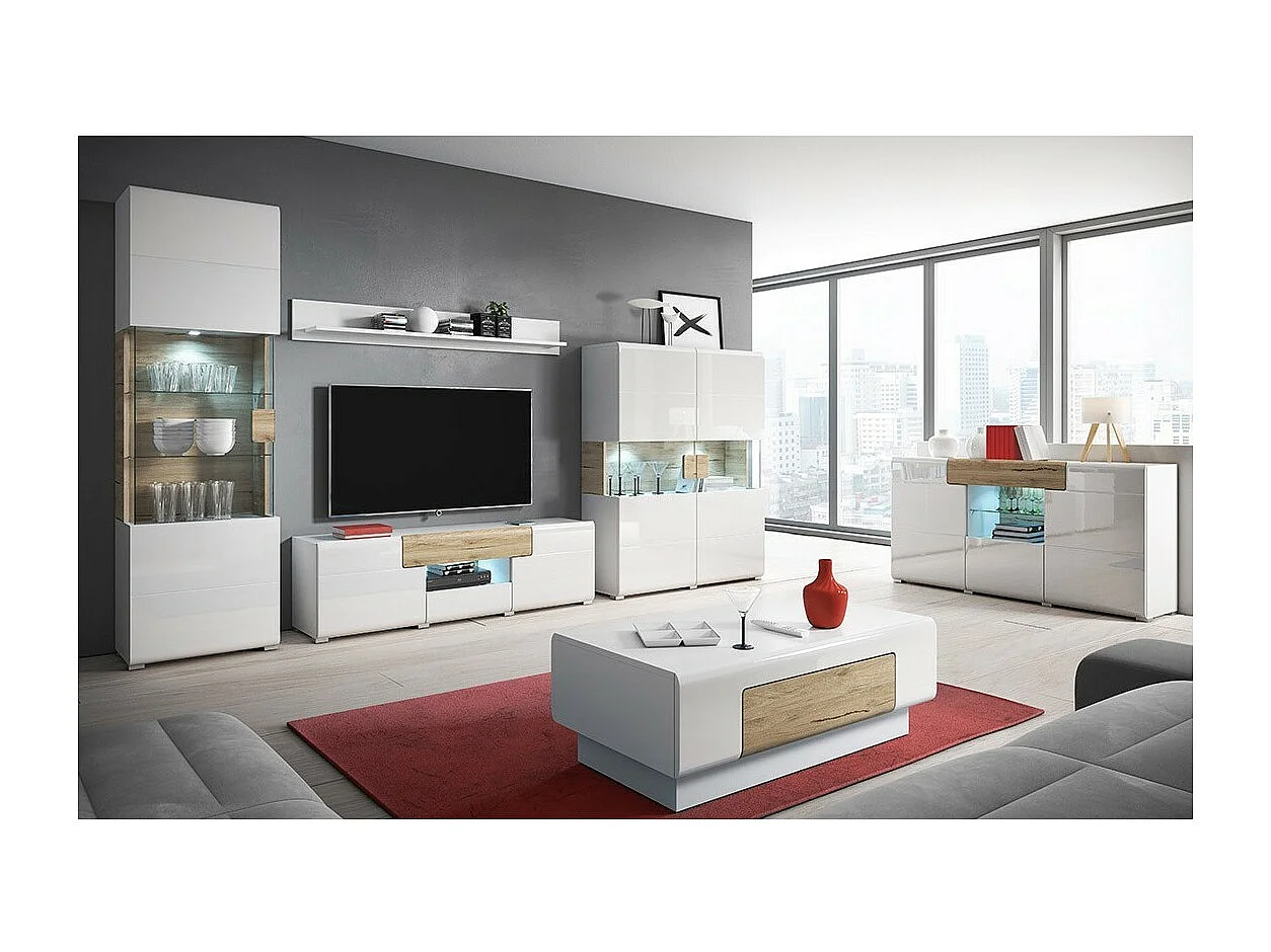 Buffet 160cm collectie OHIO. Kleur wit en eiken.