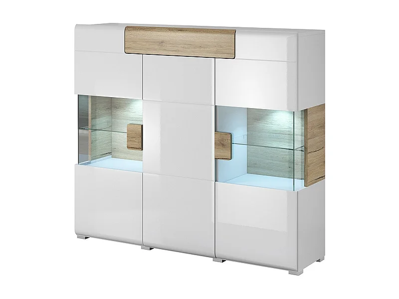 Buffet XL150cm coleção OHIO. Cores branco e carvalho.