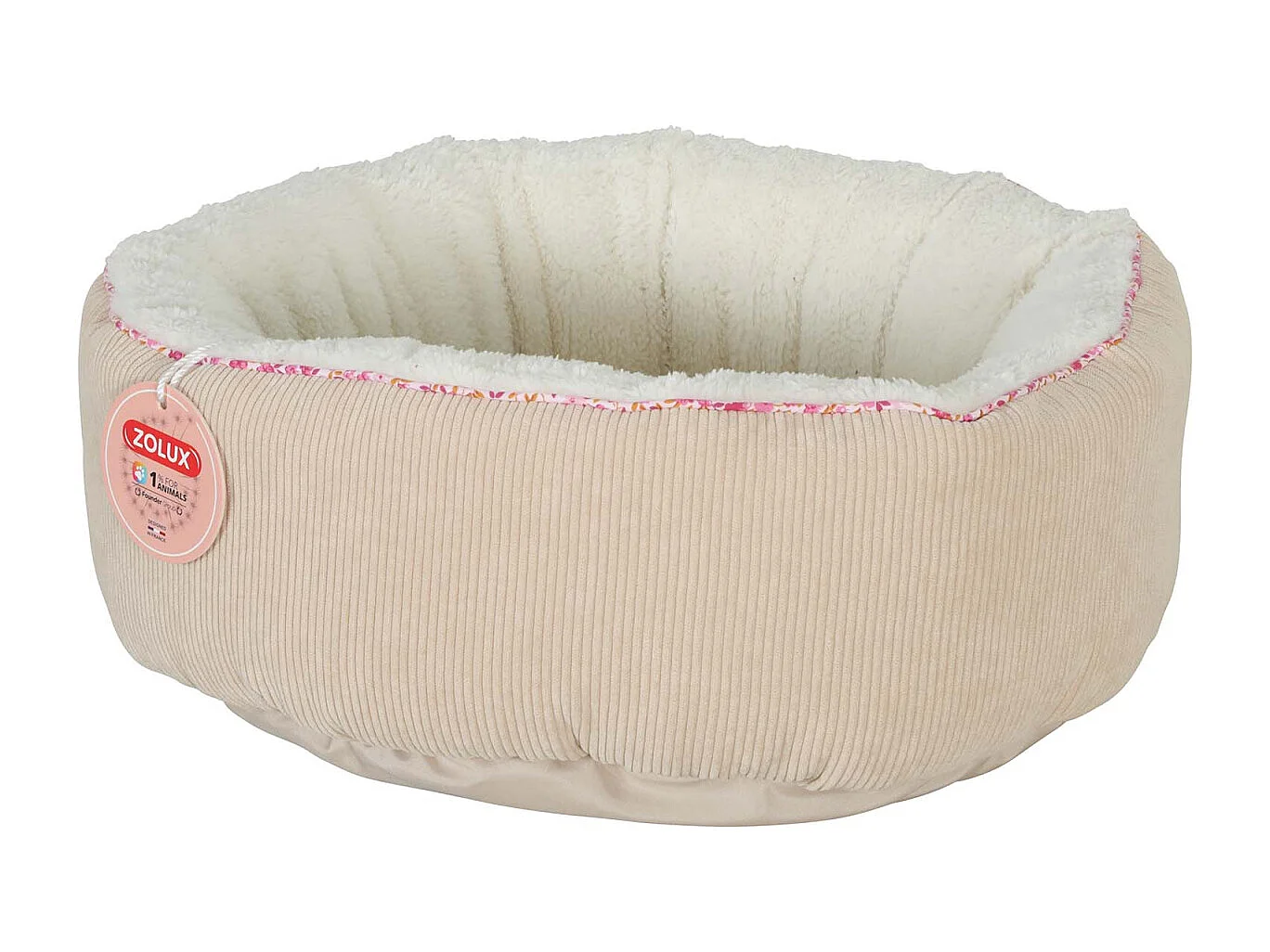 Corbeille pour chats en velours côtelé Bloom Medium