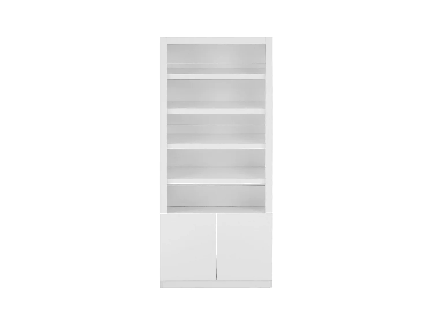 Meuble à chaussures 5 niches et 2 portes avec LEDs en MDF - Blanc - DOLMINA