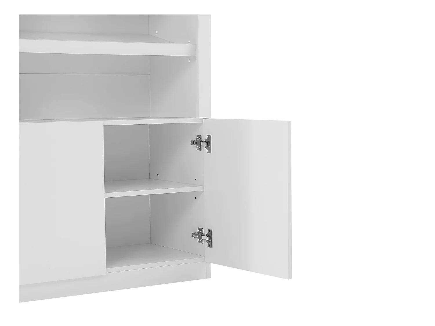 Meuble à chaussures 5 niches et 2 portes avec LEDs en MDF - Blanc - DOLMINA