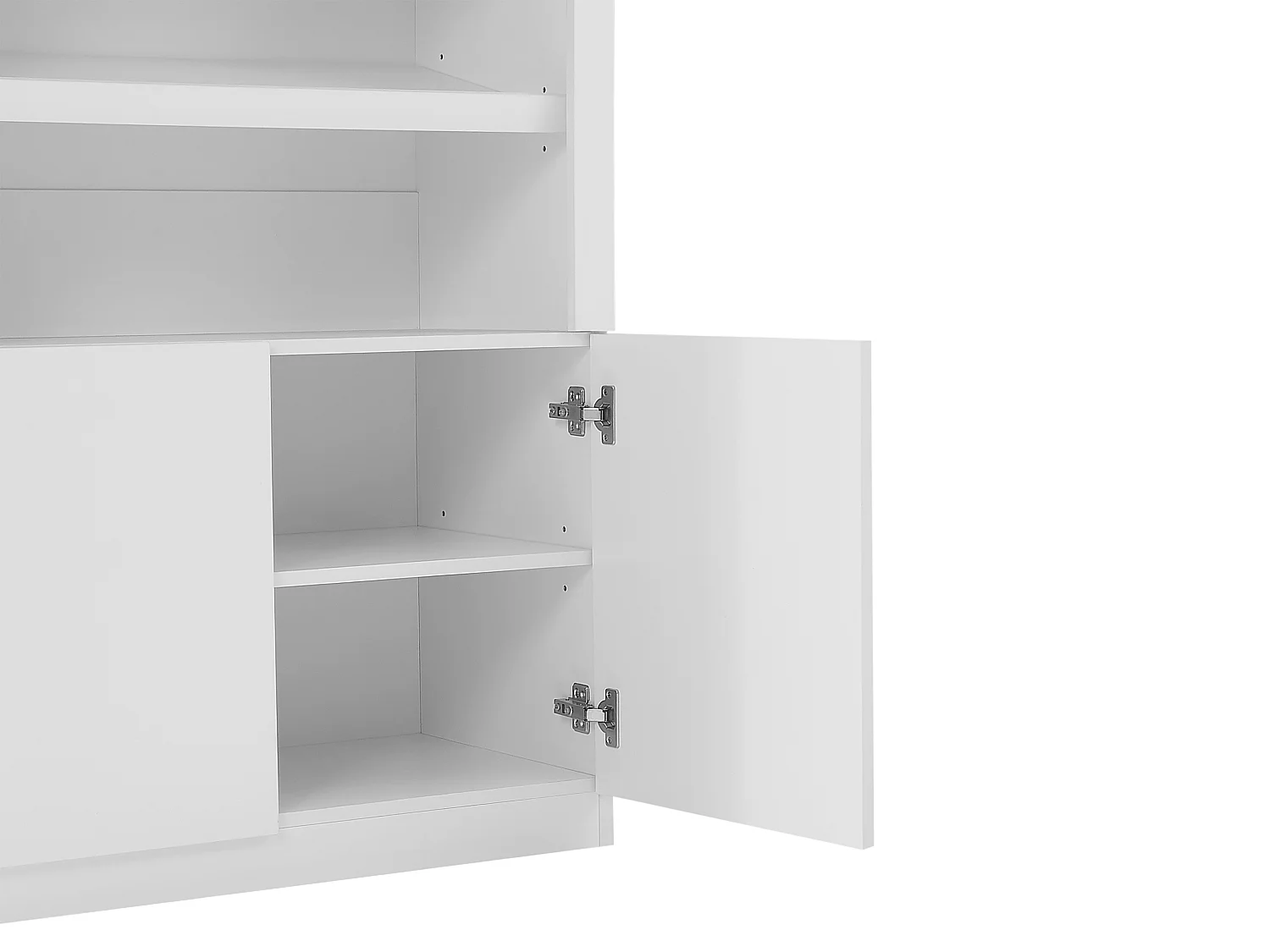 Meuble à chaussures 5 niches et 2 portes avec LEDs en MDF - Blanc - DOLMINA