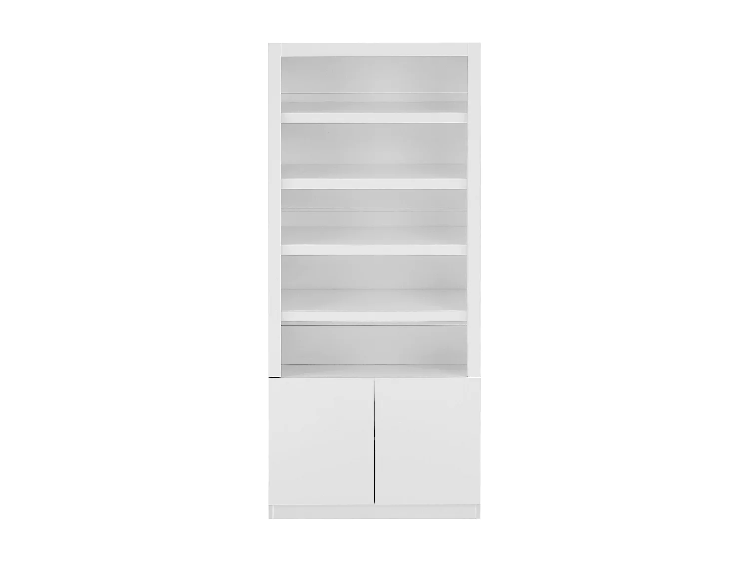 Meuble à chaussures 5 niches et 2 portes avec LEDs en MDF - Blanc - DOLMINA