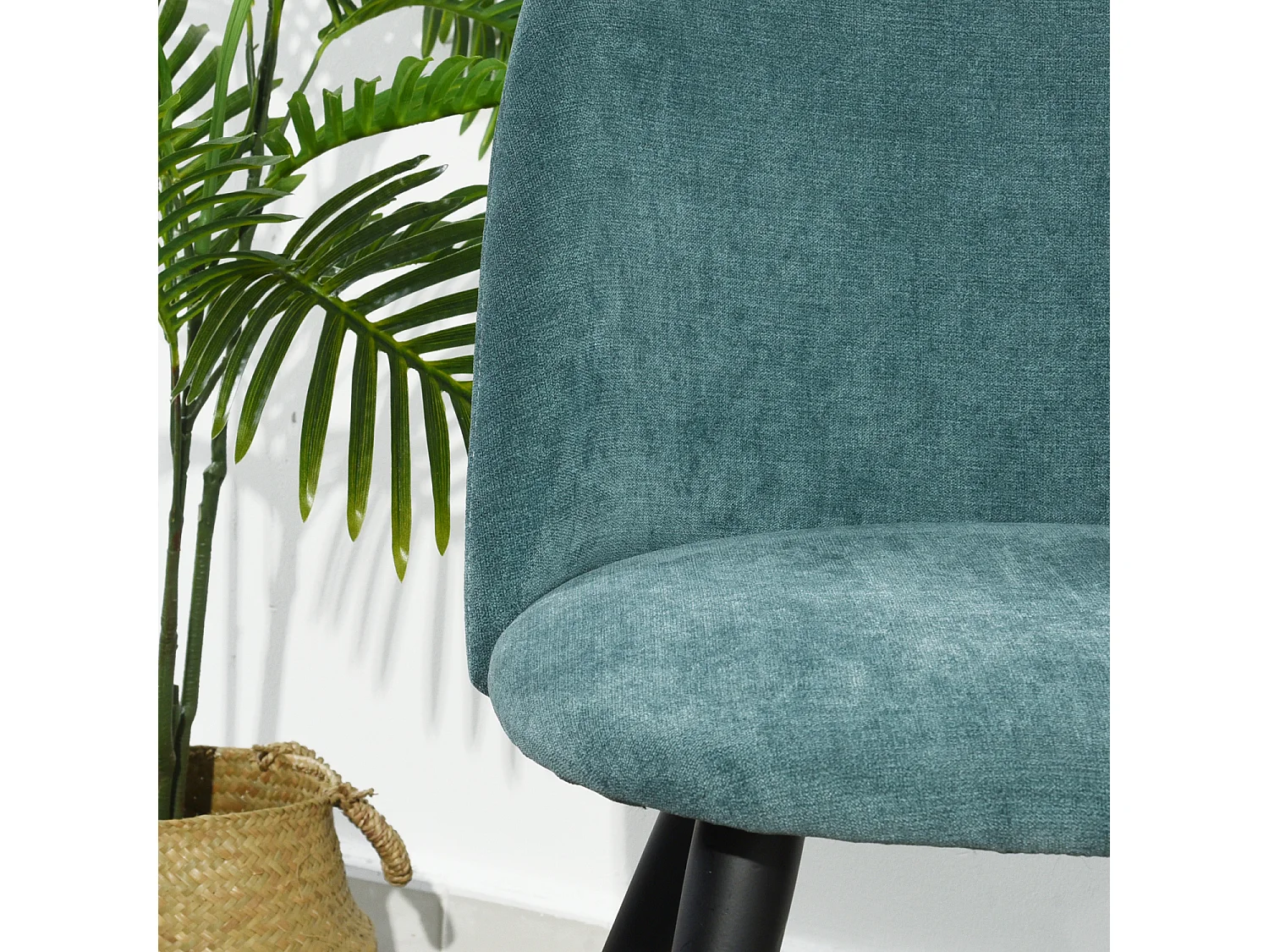 Juego de 2 sillas de comedor escandinavas en tejido verde turquesa ZOMBA TERRY FABRIC GREEN UKFR