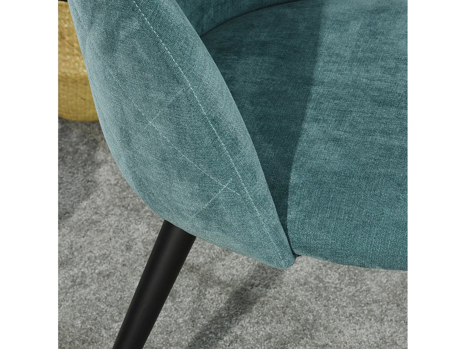 Juego de 2 sillas de comedor escandinavas en tejido verde turquesa ZOMBA TERRY FABRIC GREEN UKFR