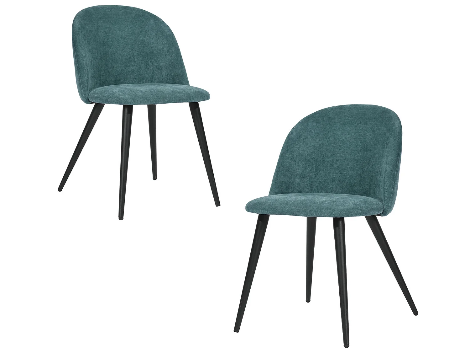 Set di 2 sedie per sala da pranzo scandinave in tessuto verde turchese ZOMBA TERRY FABRIC GREEN UKFR