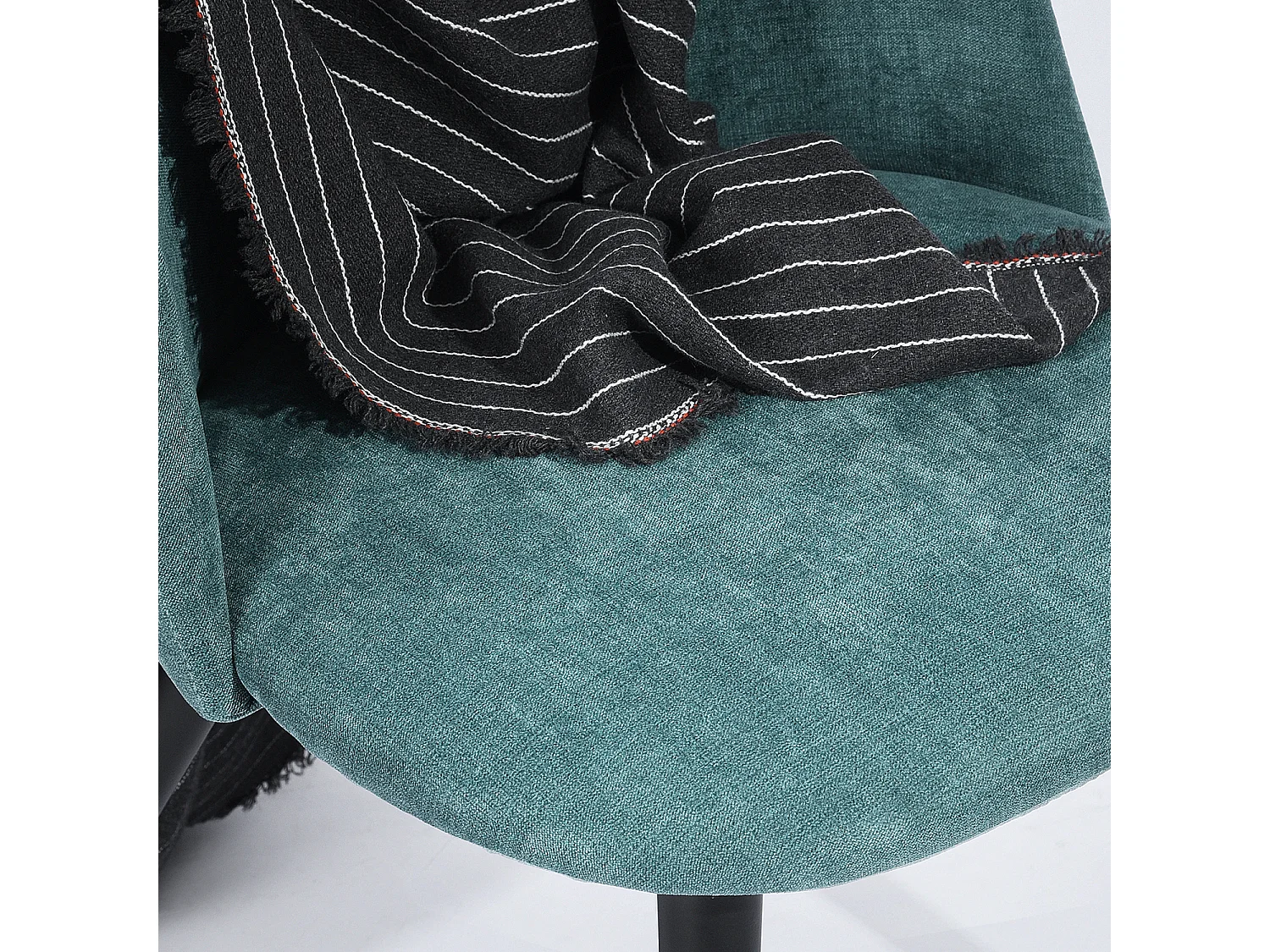 Set di 2 sedie per sala da pranzo scandinave in tessuto verde turchese ZOMBA TERRY FABRIC GREEN UKFR