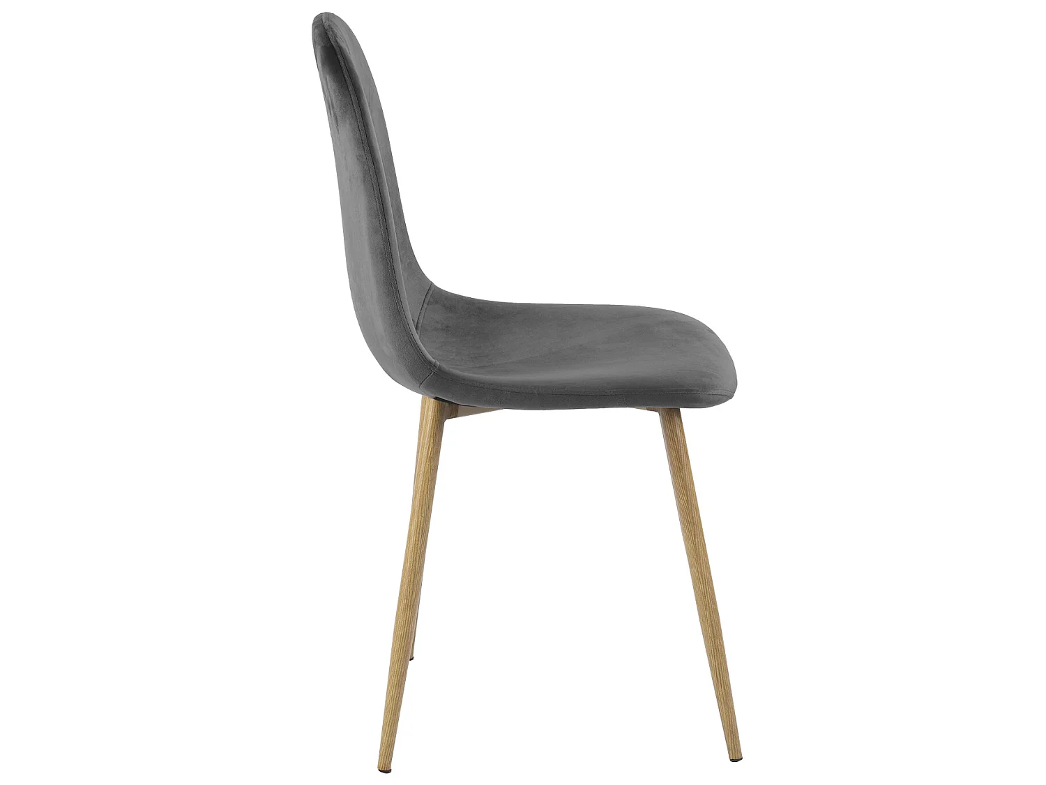 Juego de 4 sillas de comedor escandinavas de terciopelo gris con patas efecto madera CHARLTON VELVET GREY UKFR