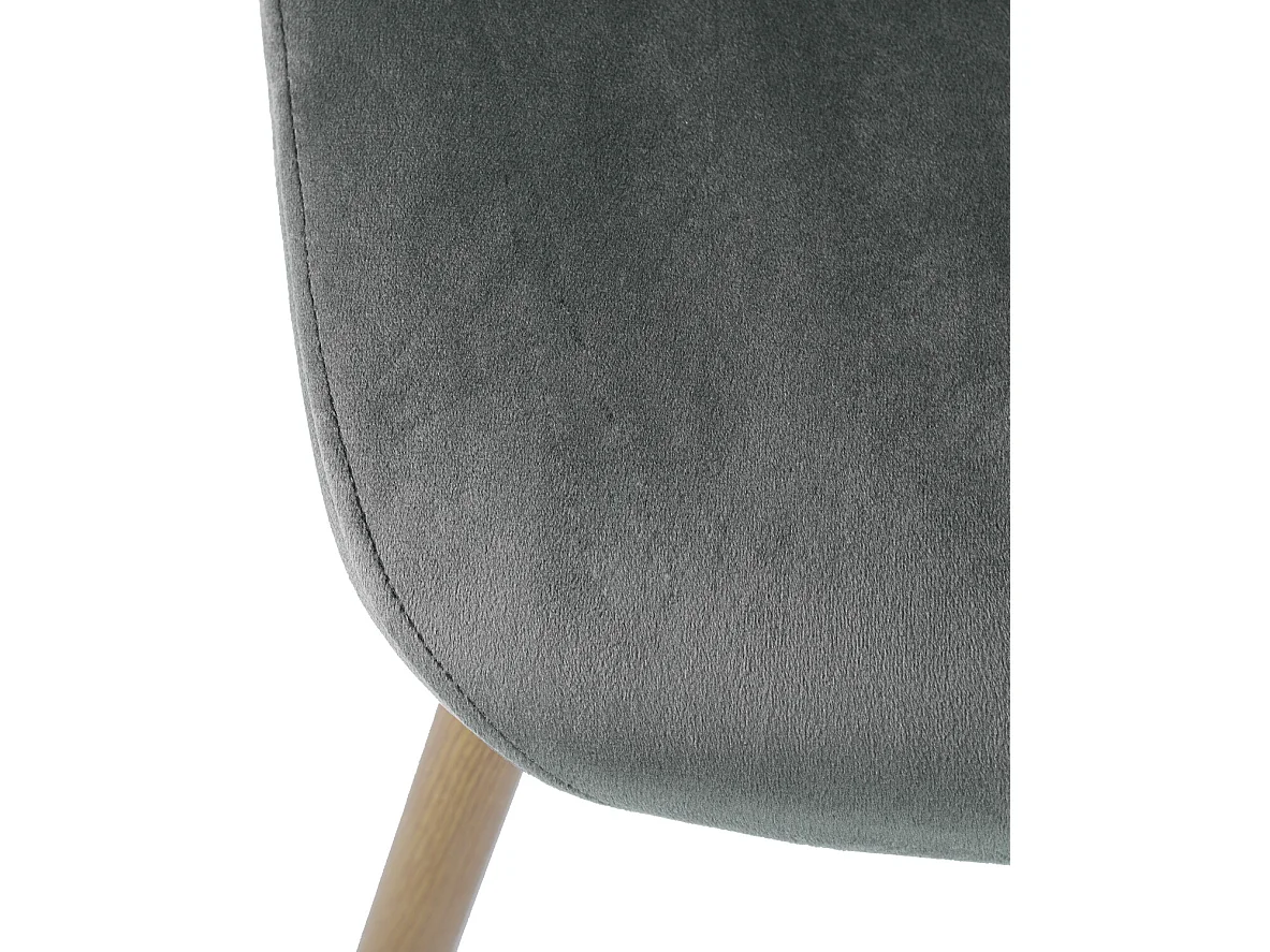 Juego de 4 sillas de comedor escandinavas de terciopelo gris con patas efecto madera CHARLTON VELVET GREY UKFR