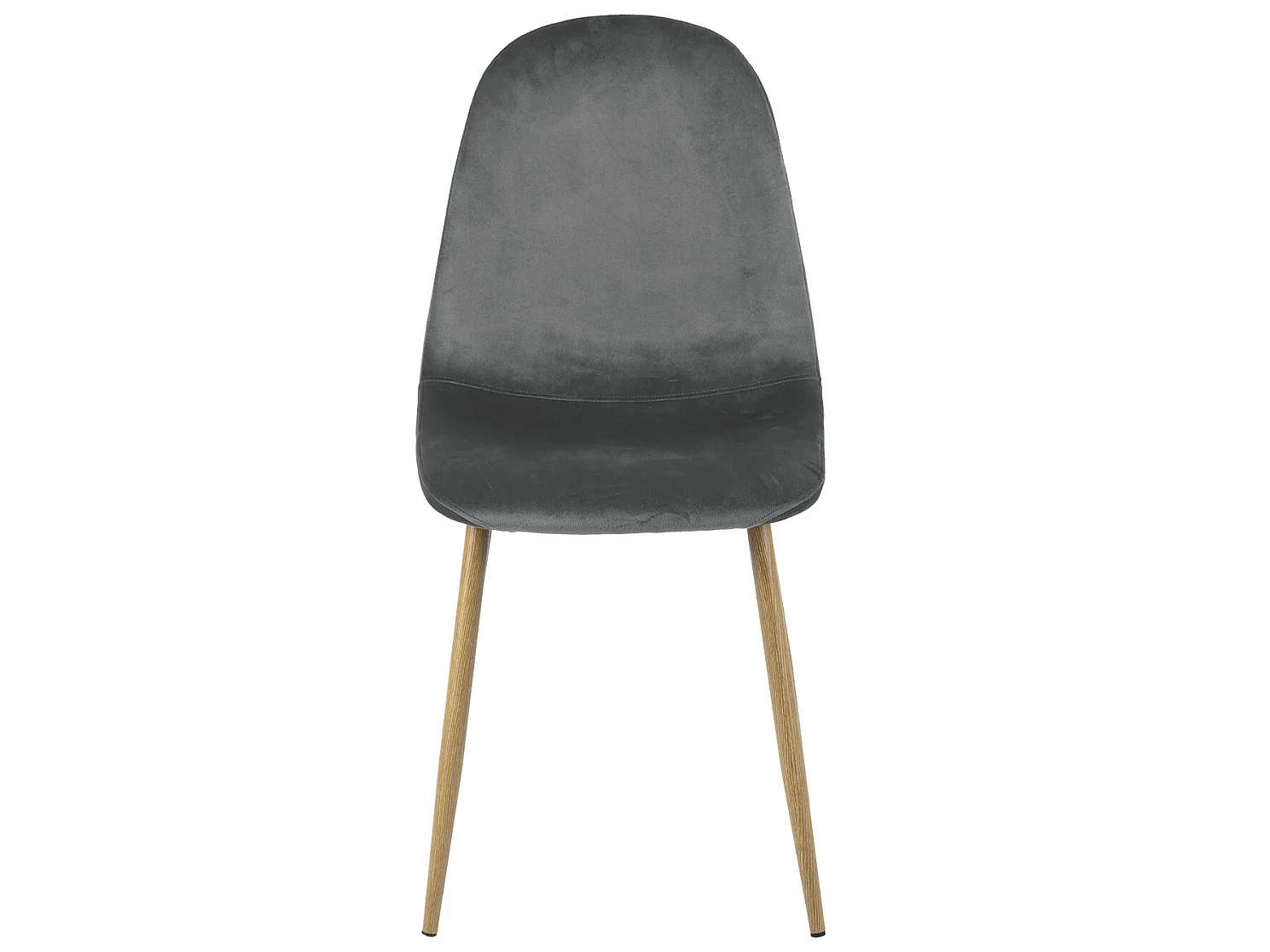 Lot de 4 chaises de salle à manger scandinaves velours gris pied effet bois CHARLTON VELVET GREY UKFR