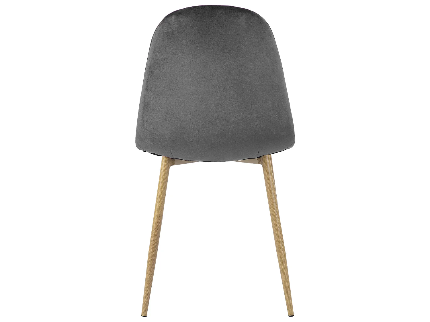 Lot de 4 chaises de salle à manger scandinaves velours gris pied effet bois CHARLTON VELVET GREY UKFR