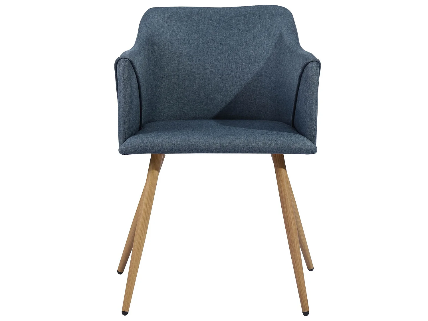 Juego de 2 sillas de comedor escandinavas en tela azul petróleo, patas de madera, ALDRIDGE BLUE OAK LEG