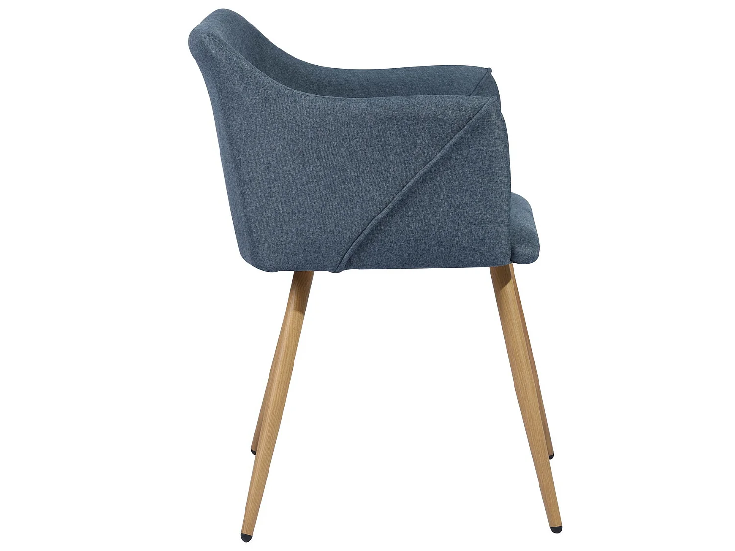 Juego de 2 sillas de comedor escandinavas en tela azul petróleo, patas de madera, ALDRIDGE BLUE OAK LEG