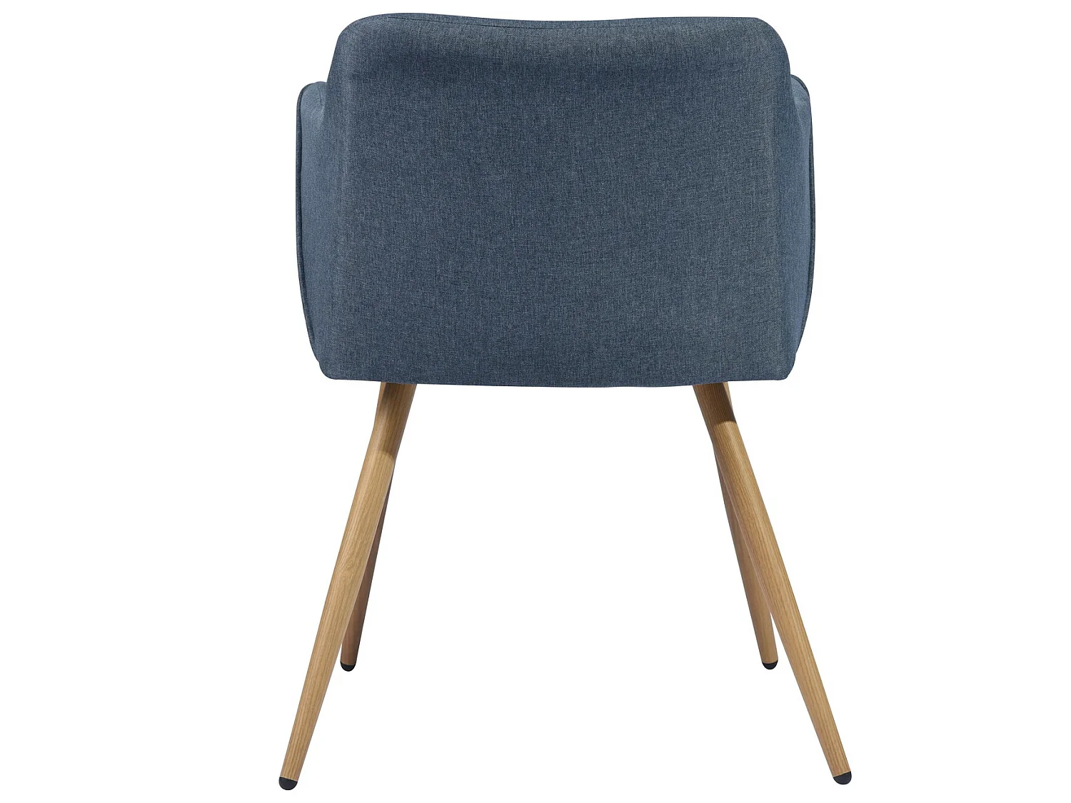 Juego de 2 sillas de comedor escandinavas en tela azul petróleo, patas de madera, ALDRIDGE BLUE OAK LEG