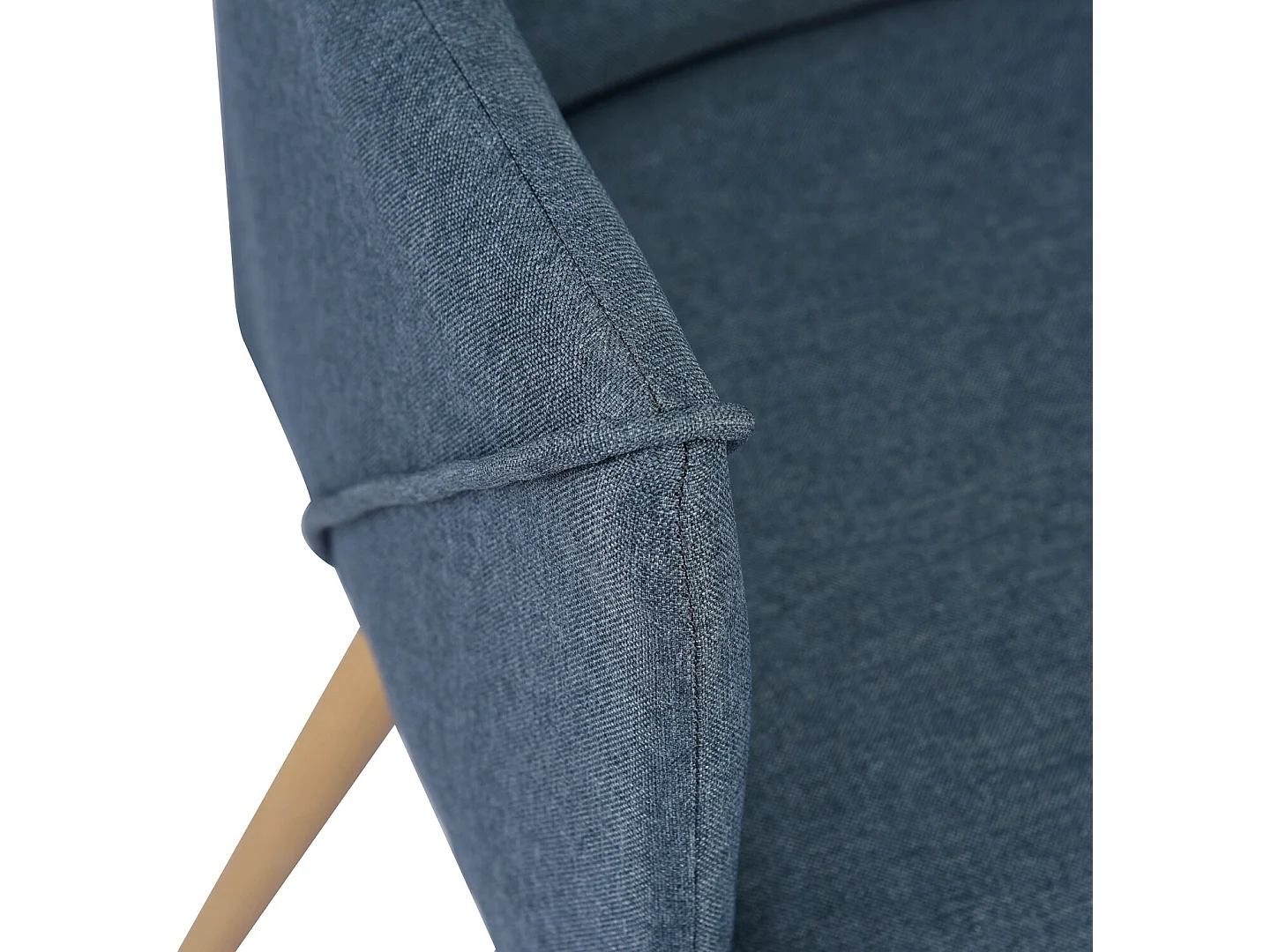 Lot de 2 chaises salle à manger scandinaves tissu bleu pétrole pieds bois ALDRIDGE BLUE OAK LEG