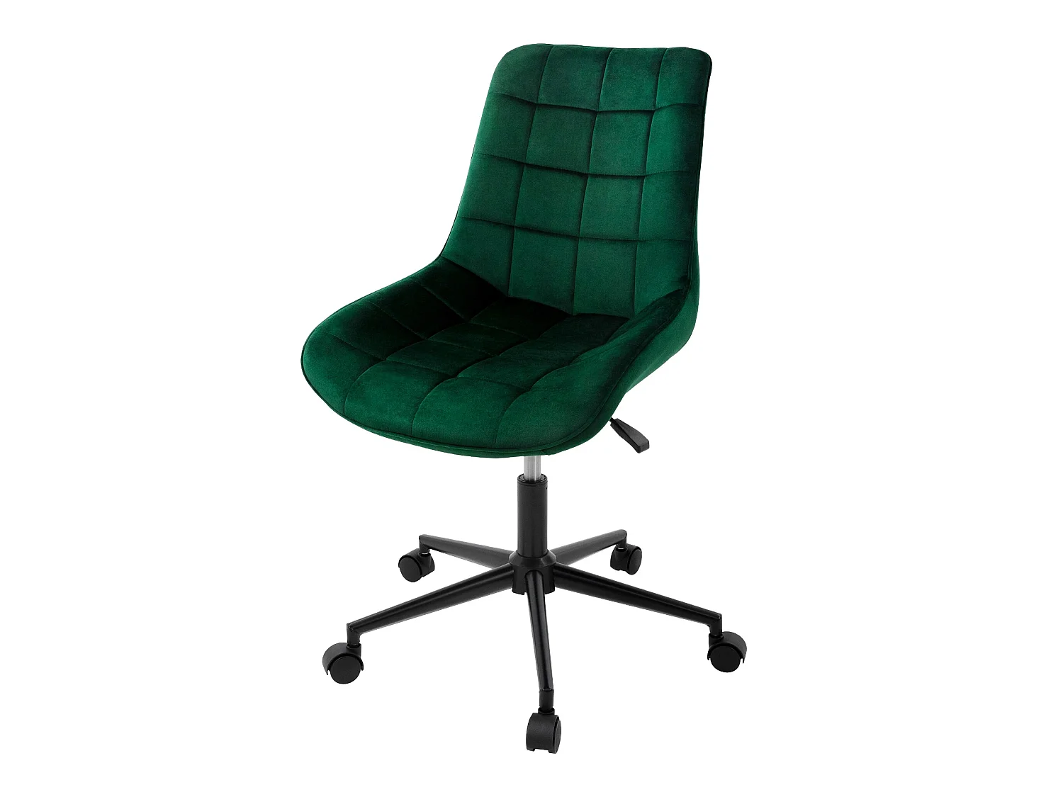Chaise de bureau à roulettes Vert avec revêtement en velours et piètement métallique ML-Design
