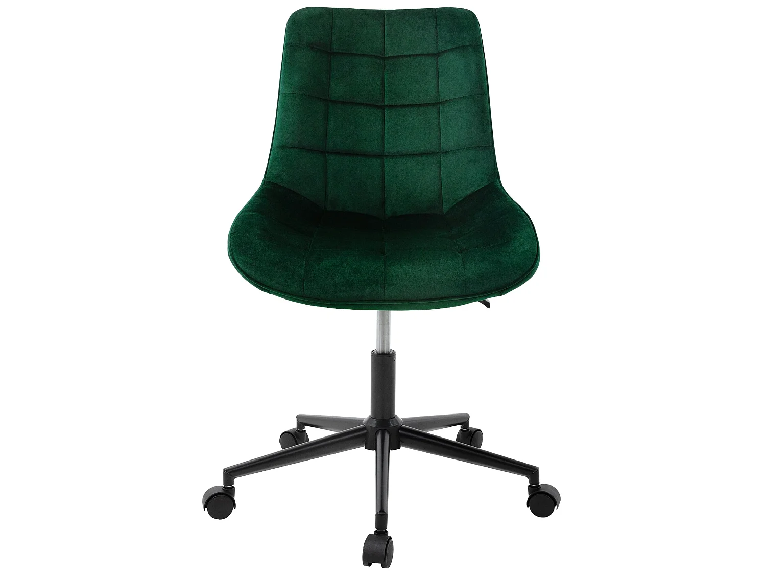 Chaise de bureau à roulettes Vert avec revêtement en velours et piètement métallique ML-Design